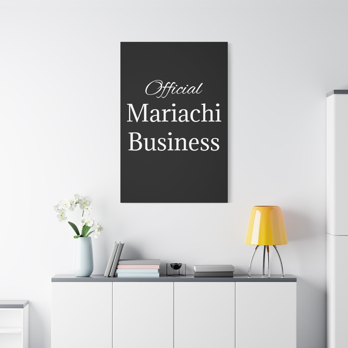 White Official Mariachi Business Matte Canvas, Stretched, 1.25"