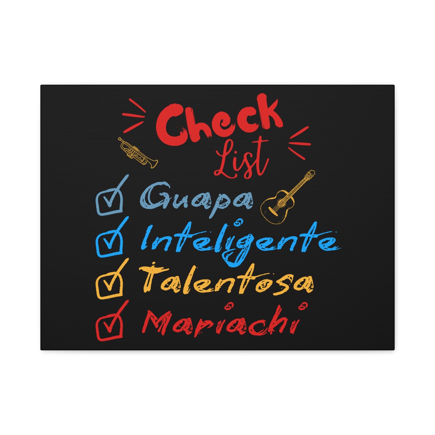 Checklist Guapa Matte Canvas, Stretched, 1.25"