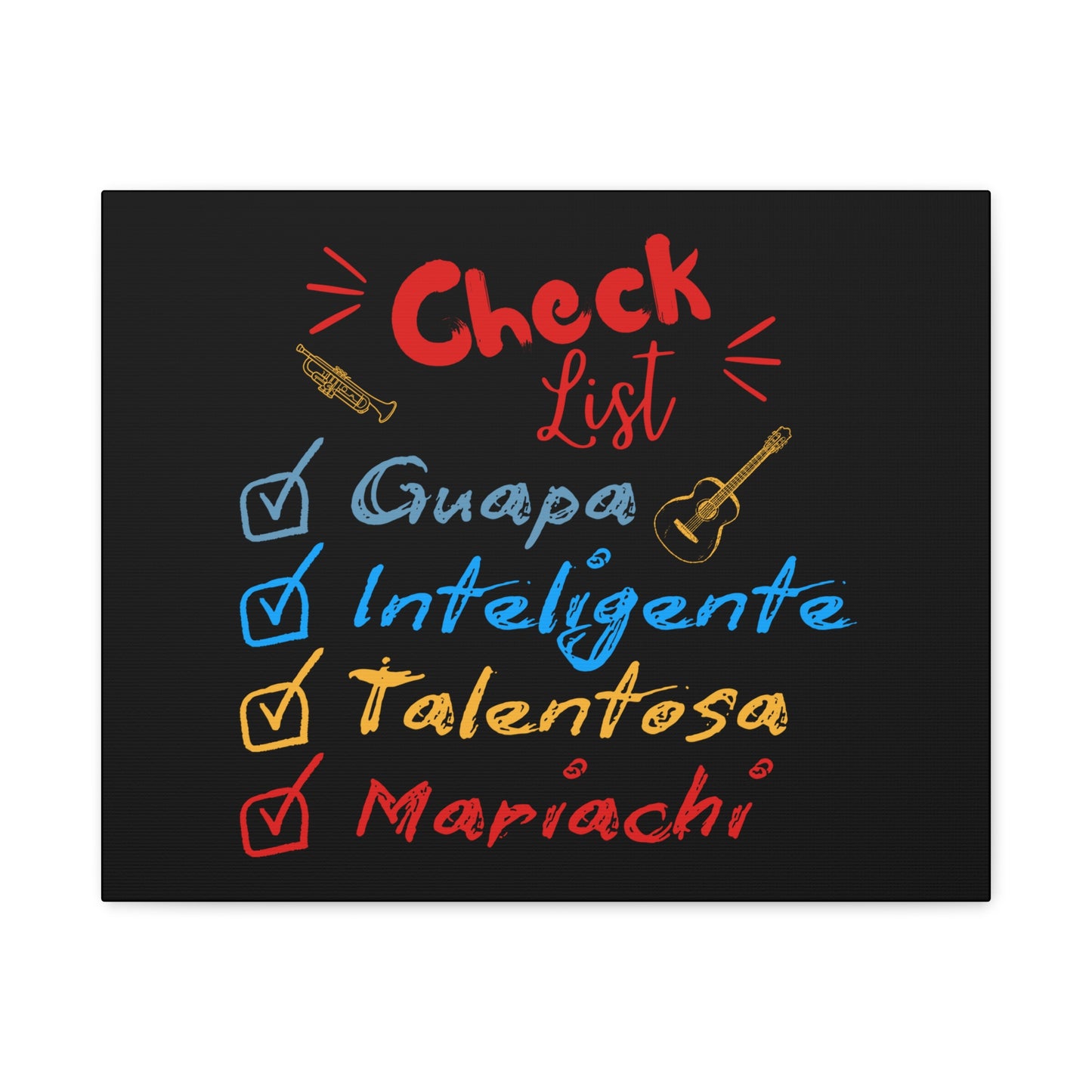 Checklist Guapa Matte Canvas, Stretched, 1.25"