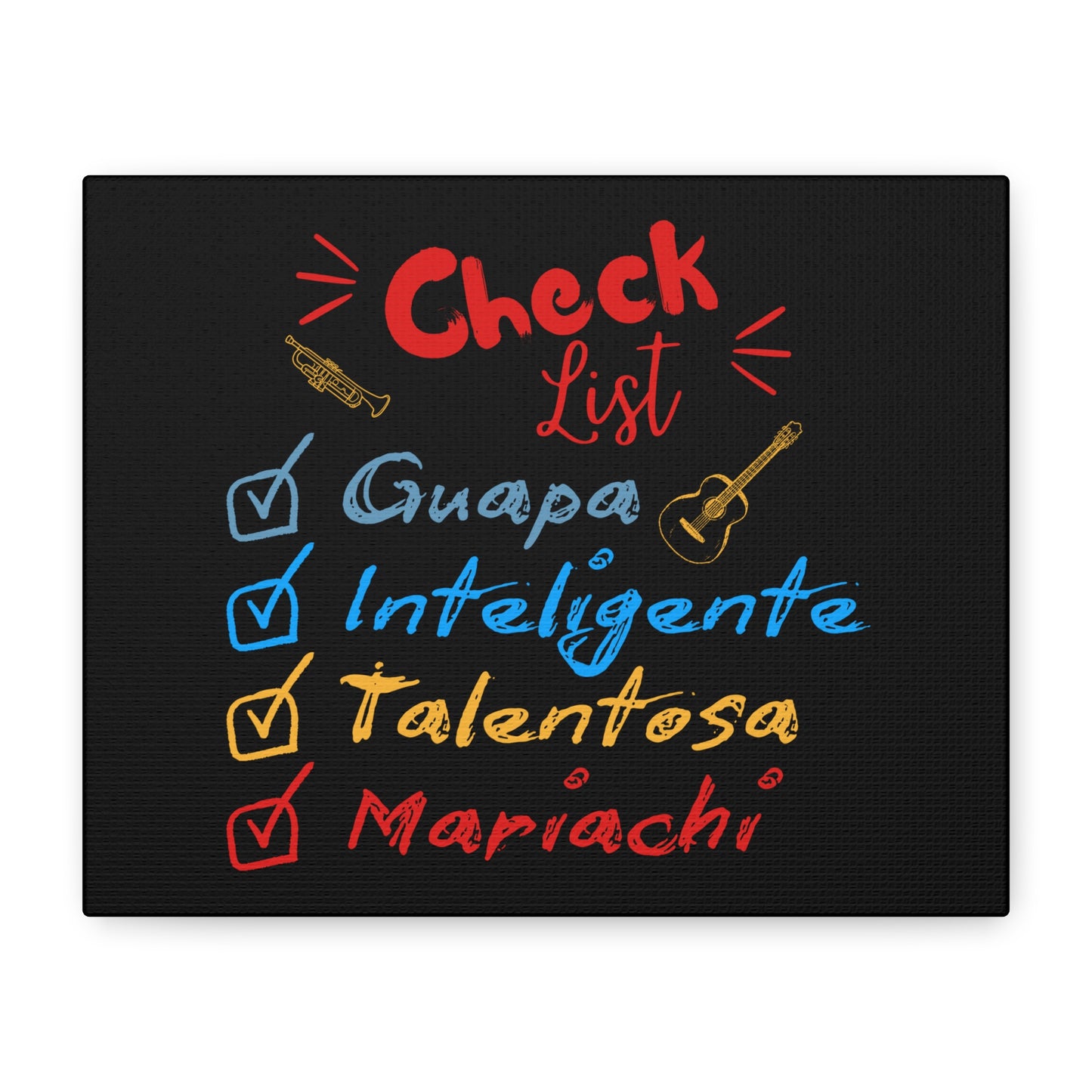 Checklist Guapa Matte Canvas, Stretched, 1.25"