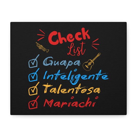 Checklist Guapa Matte Canvas, Stretched, 1.25"