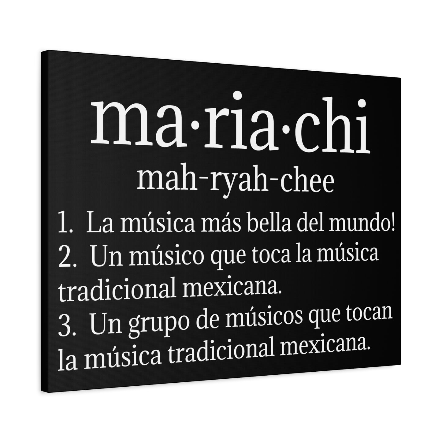 White Mariachi Definition Business Matte Canvas, Stretched, 1.25"