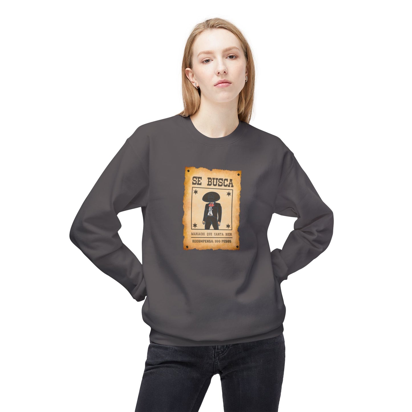 Wanted Mariachi Canta Unisex Midweight Softstyle Fleece Crewneck Sweatshirt