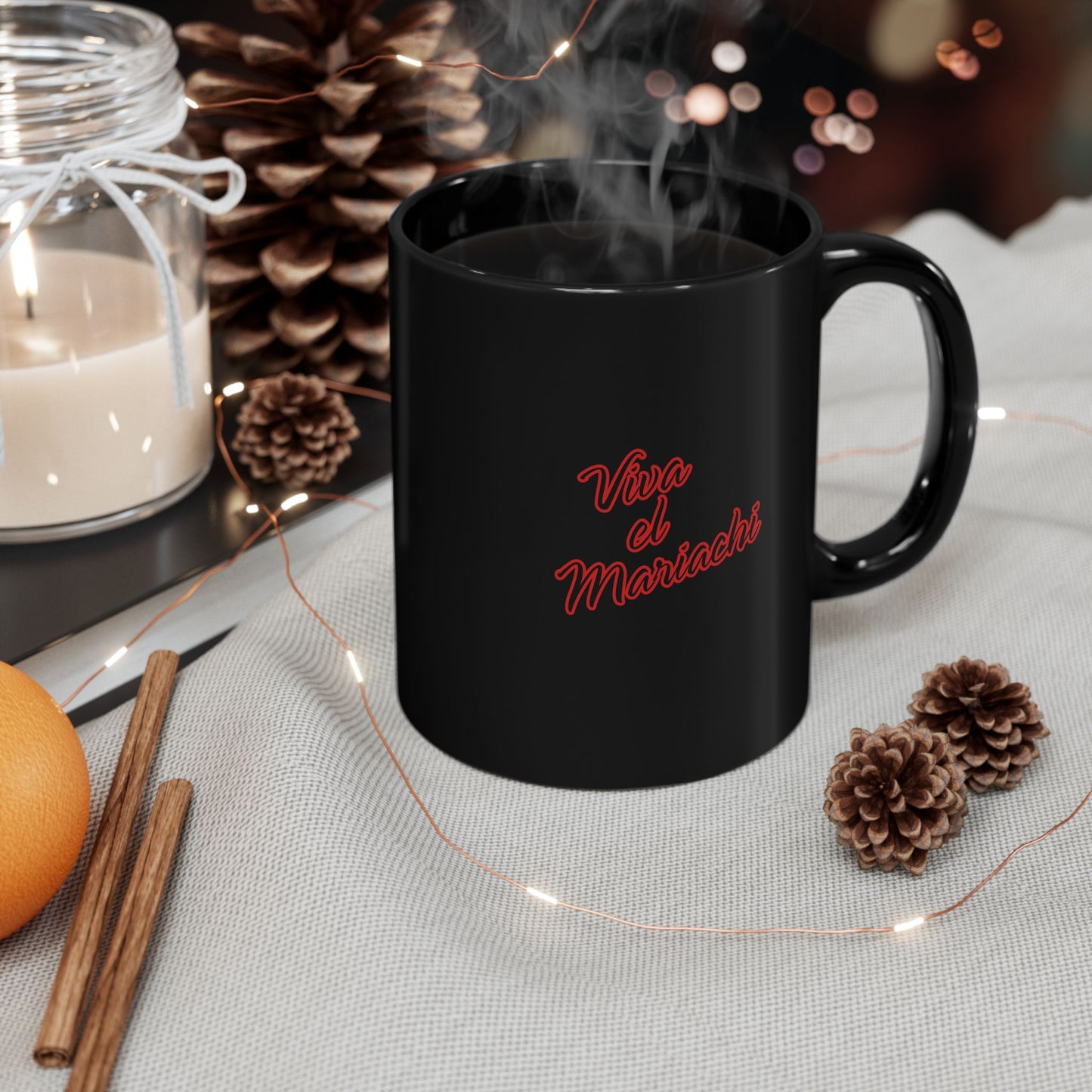 Red Viva El Mariachi Black Mug (11oz, 15oz)
