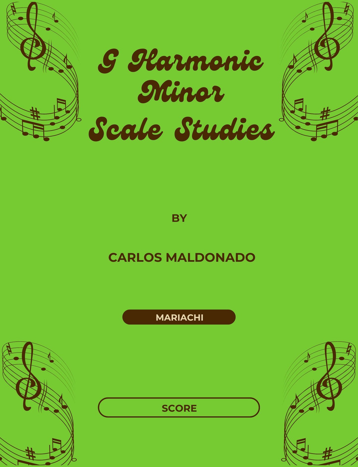 G Harmonic Minor Scale Studies Director Score Digital